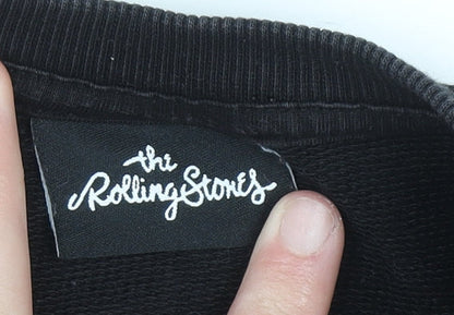 Womens UK Size 12 The Rolling Stones Black Pullover Sweatshirt