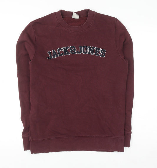 Mens UK Size S JACK & JONES Red Pullover Sweatshirt