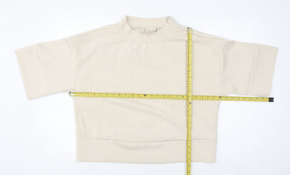 Womens UK Size M Peppercorn Beige Basic T-Shirt