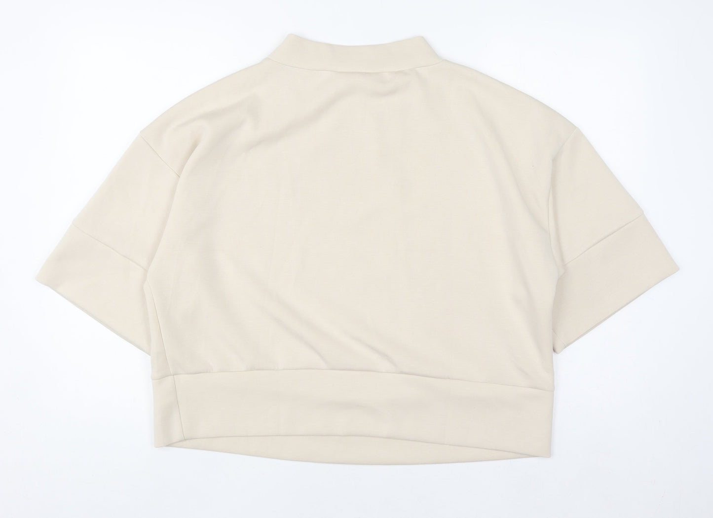 Womens UK Size M Peppercorn Beige Basic T-Shirt