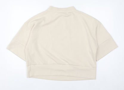 Womens UK Size M Peppercorn Beige Basic T-Shirt