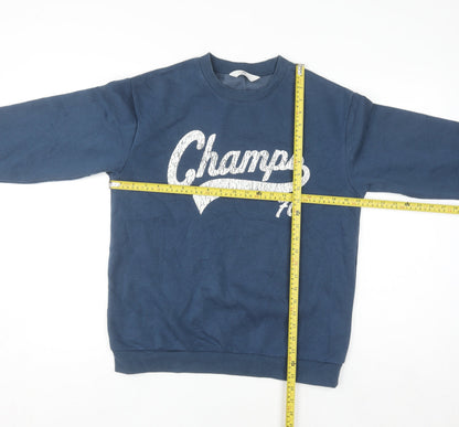 H&M Boys Blue Champs 76 Pullover Sweatshirt 16 Years