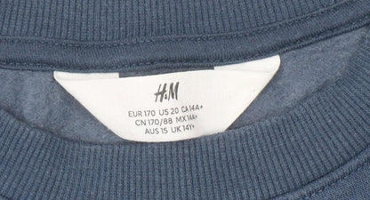 H&M Boys Blue Champs 76 Pullover Sweatshirt 16 Years