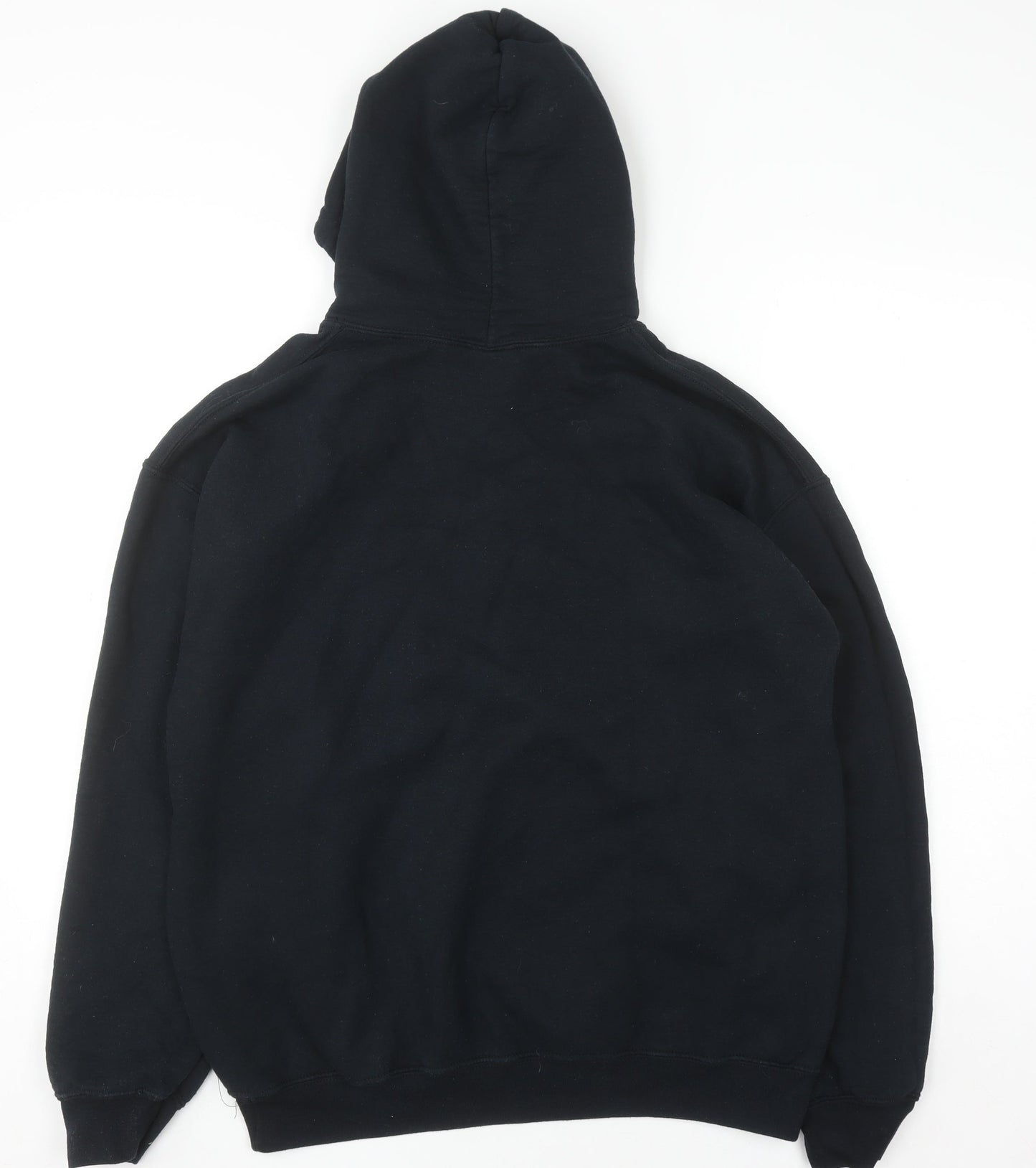 Mens UK Size L Gildan Black Pullover Hoodie