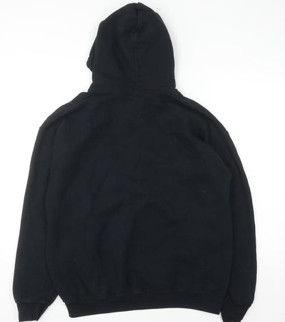 Mens UK Size L Gildan Black Pullover Hoodie