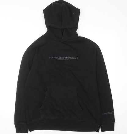 Mens UK Size S EKO Sustainable Essentials Black Pullover Hoodie