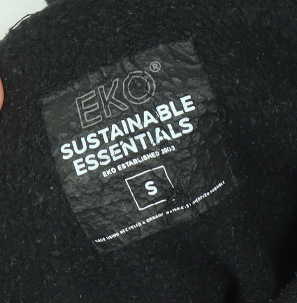 Mens UK Size S EKO Sustainable Essentials Black Pullover Hoodie
