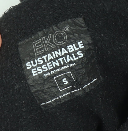 Mens UK Size S EKO Sustainable Essentials Black Pullover Hoodie
