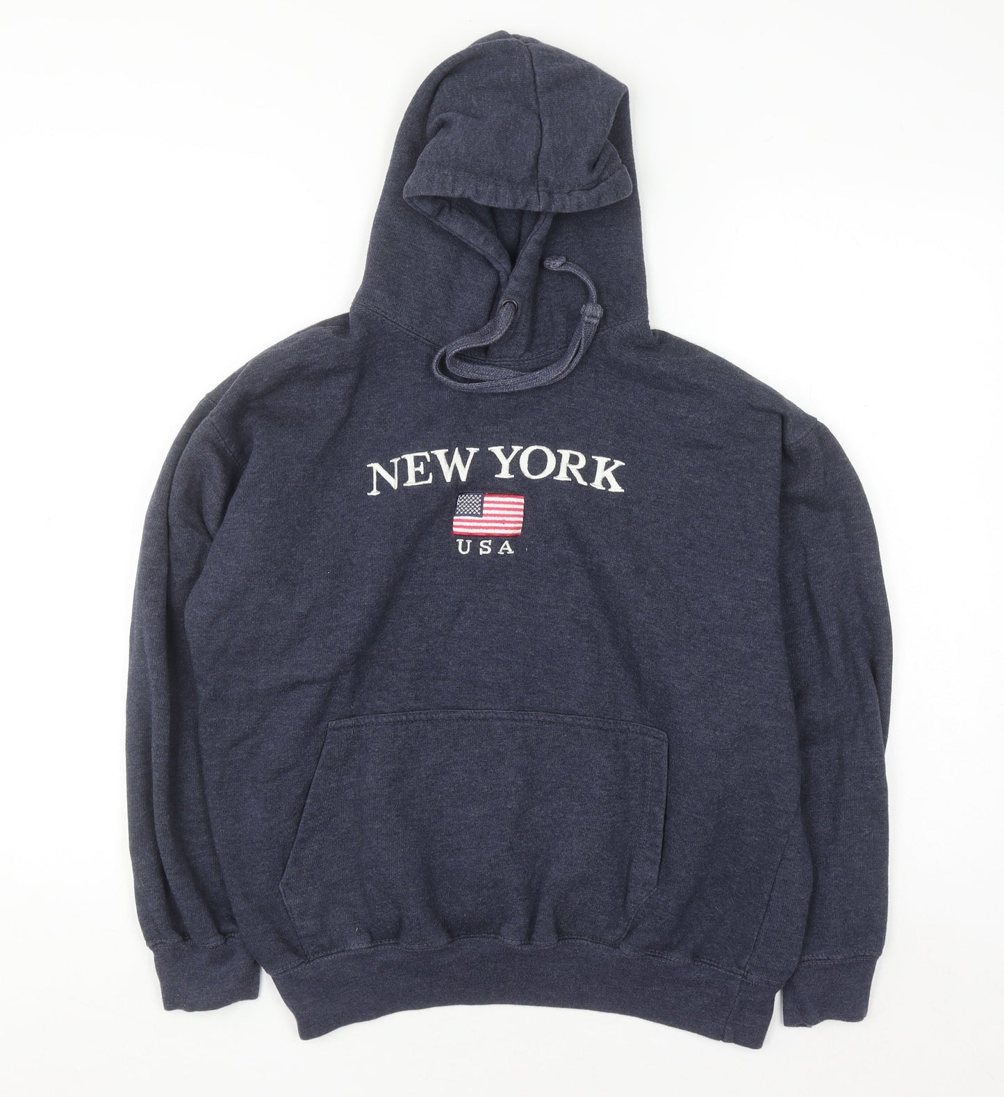 Womens UK Size M NYC Screen Printing Inc Blue Pullover Hoodie