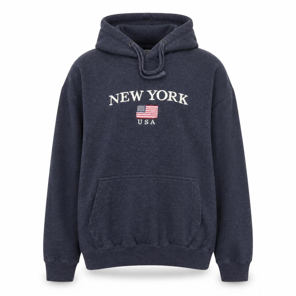 Womens UK Size M NYC Screen Printing Inc Blue Pullover Hoodie