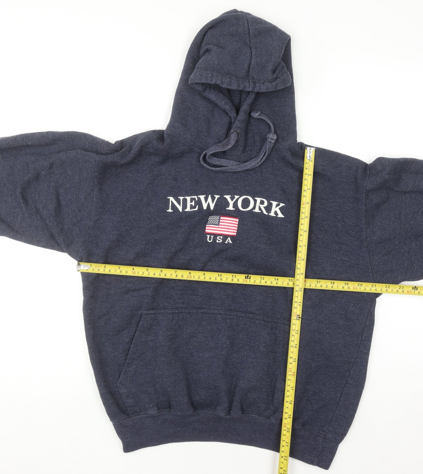 Womens UK Size M NYC Screen Printing Inc Blue Pullover Hoodie