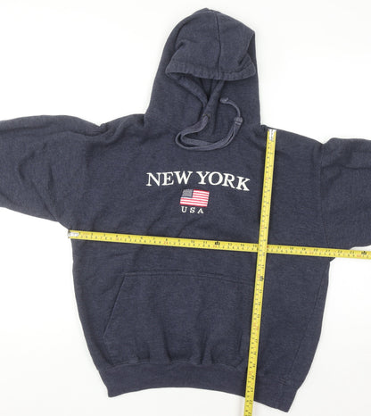 Womens UK Size M NYC Screen Printing Inc Blue Pullover Hoodie