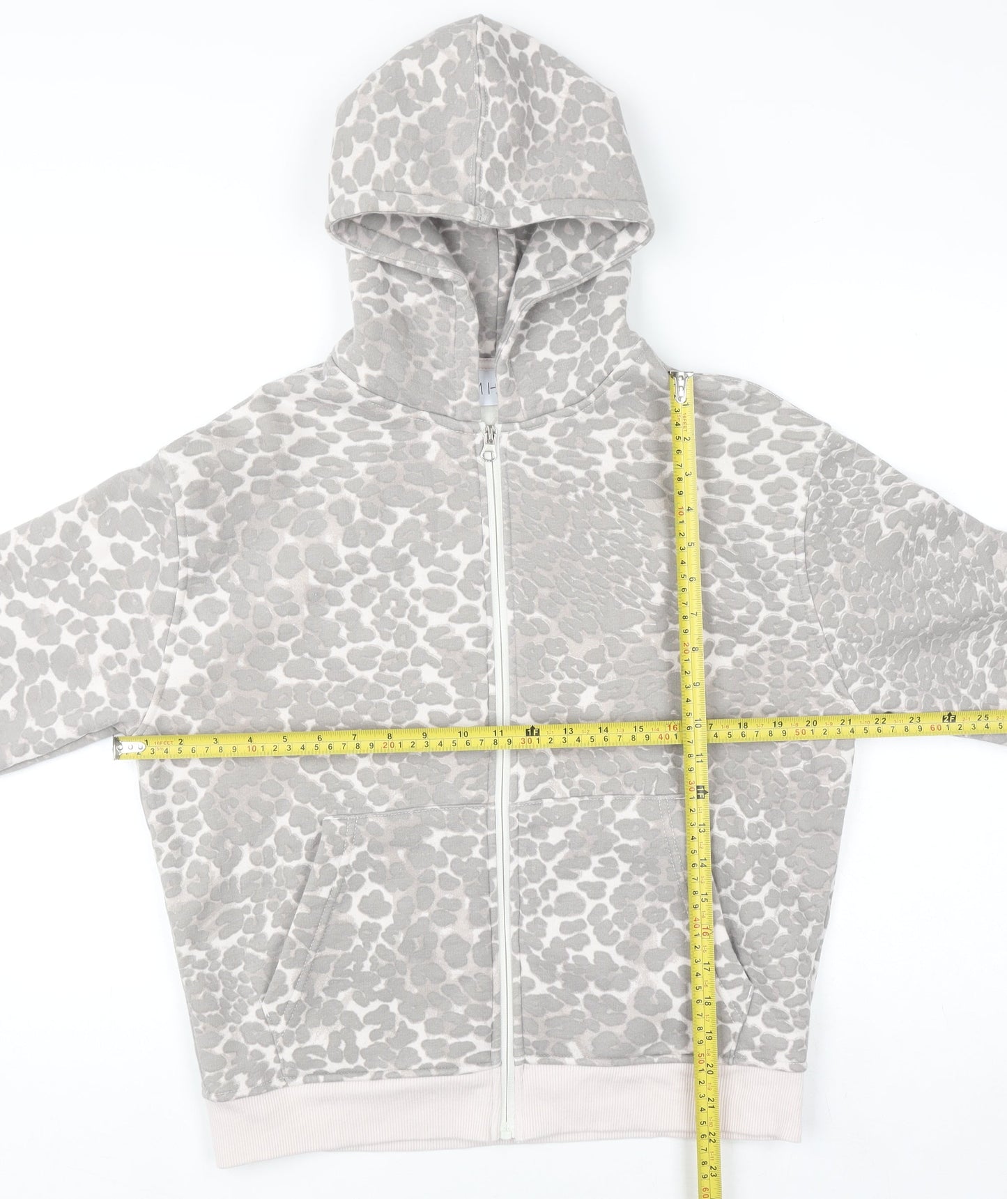 Womens UK Size 8 Miso Grey Full Zip Hoodie