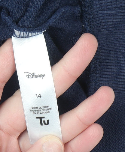 Womens UK Size 14 Disney Blue Pullover Sweatshirt