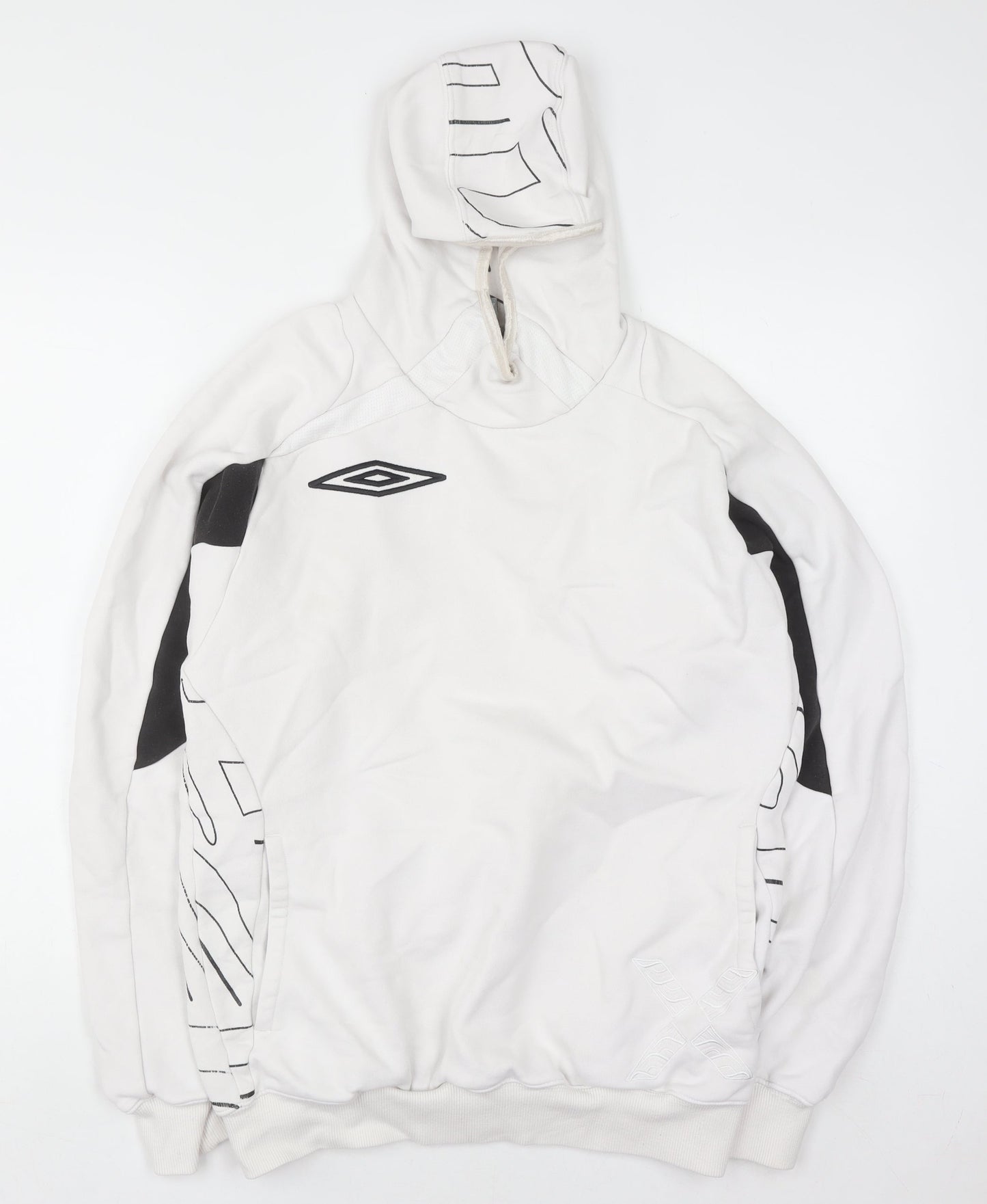 Mens UK Size M Umbro White Pullover Hoodie