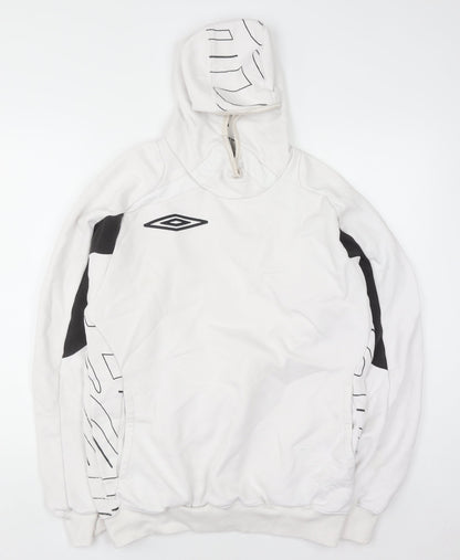 Mens UK Size M Umbro White Pullover Hoodie