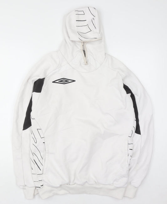 Mens UK Size M Umbro White Pullover Hoodie