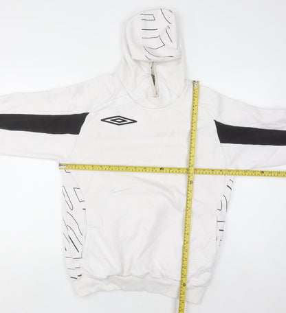 Mens UK Size M Umbro White Pullover Hoodie