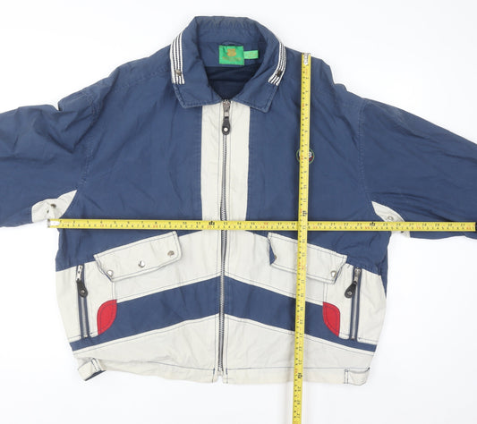 Montecantini Men's Blue Windbreaker Jacket Size M Retro 44in Chest