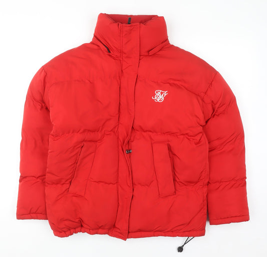 Womens UK Size 8 SikSilk Red Puffer Jacket