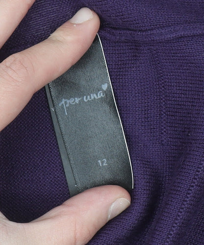 Marks and Spencer Per Una Women Purple Size 12 Long Cardigan