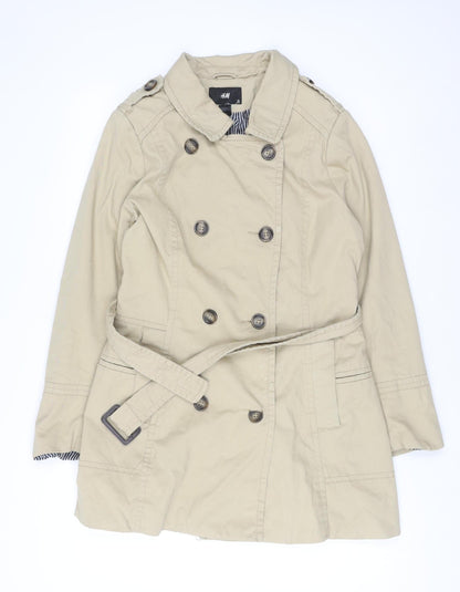 Womens UK Size 16 H&M Beige Trench Coat
