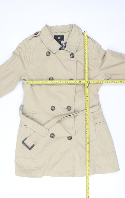Womens UK Size 16 H&M Beige Trench Coat