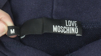 Womens UK Size M Love Moschino Blue Pullover Hoodie