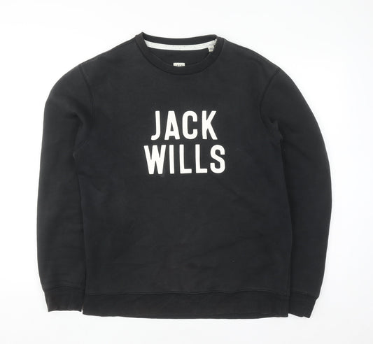 Mens UK Size M Jack Wills Black Pullover Sweatshirt