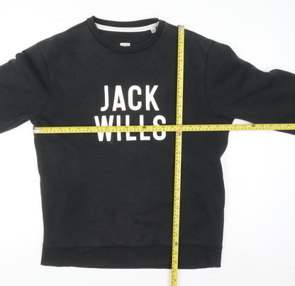 Mens UK Size M Jack Wills Black Pullover Sweatshirt