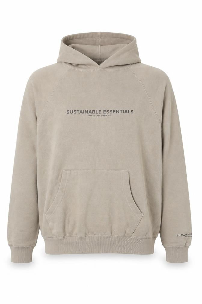 Mens UK Size S EKO Beige Pullover Hoodie