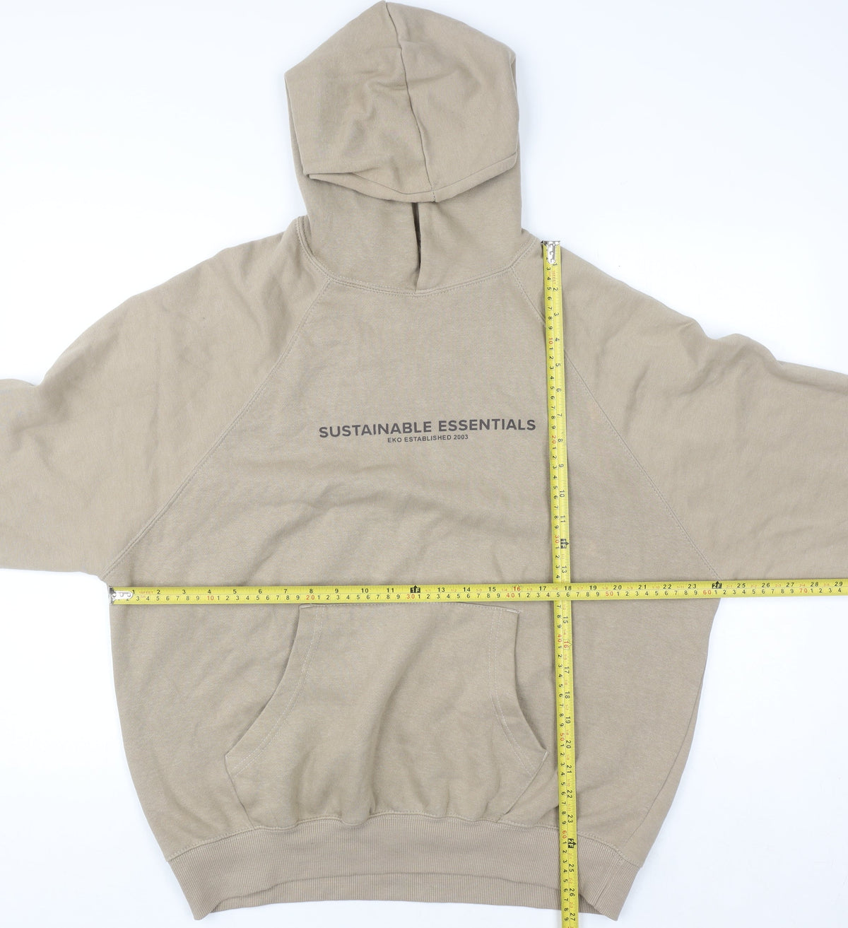 Mens UK Size S EKO Beige Pullover Hoodie