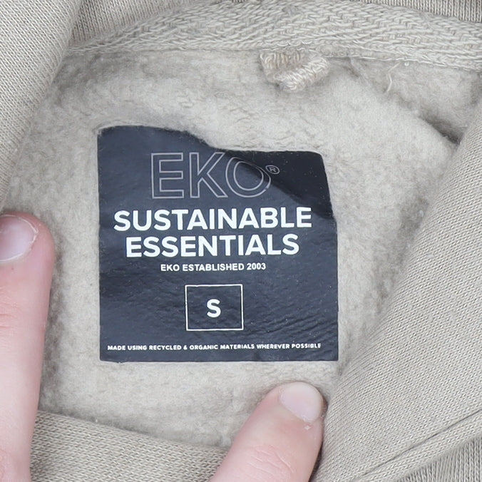 Mens UK Size S EKO Beige Pullover Hoodie