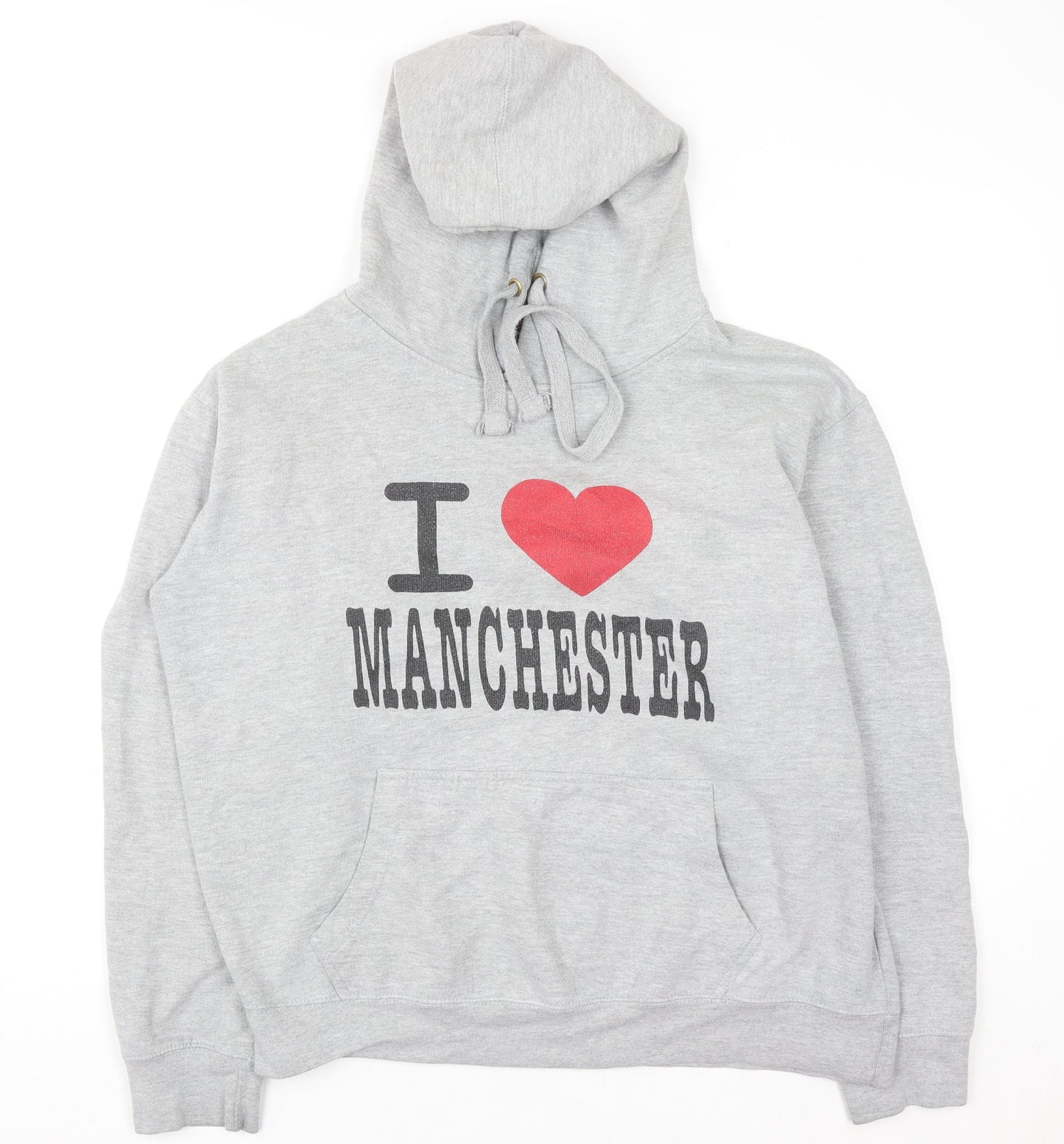Womens UK Size L Manchester Souvenirs Grey Pullover Hoodie