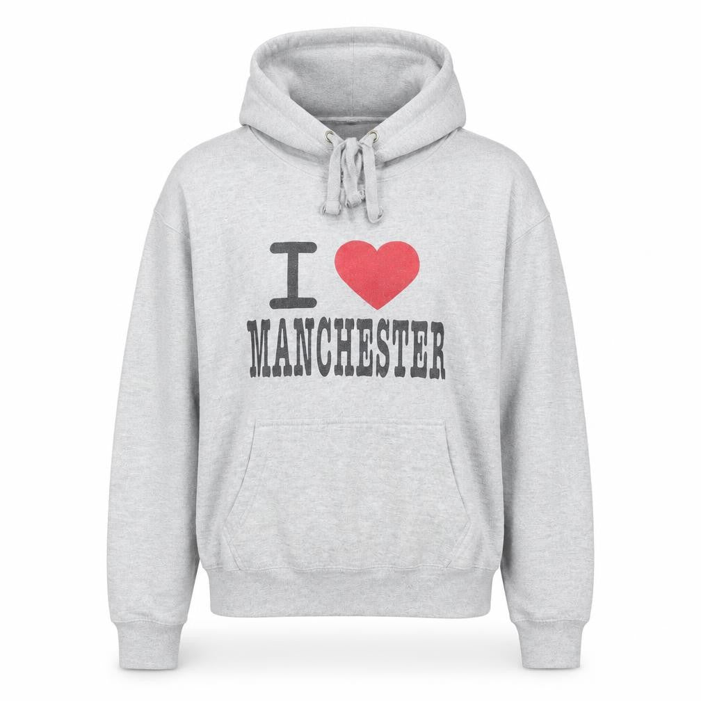 Womens UK Size L Manchester Souvenirs Grey Pullover Hoodie