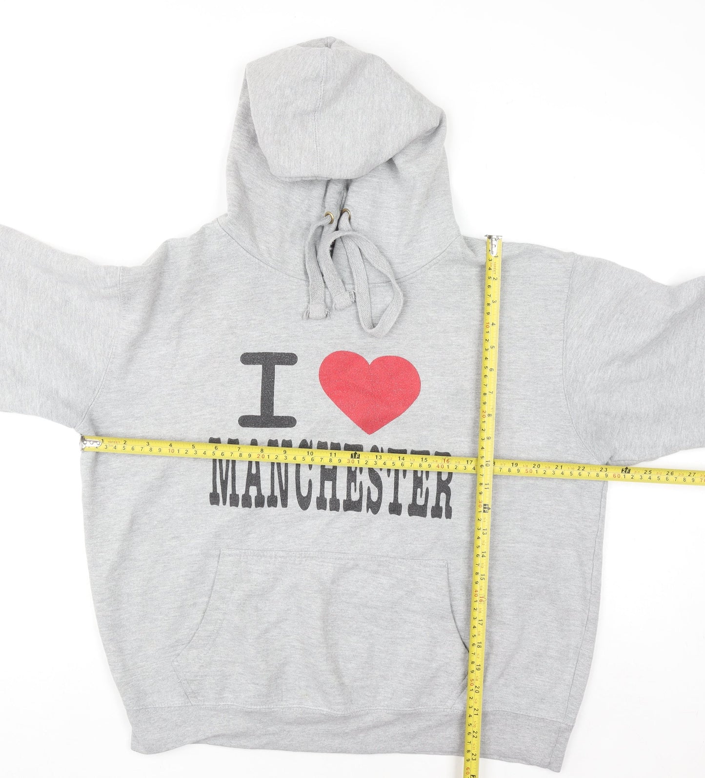 Womens UK Size L Manchester Souvenirs Grey Pullover Hoodie