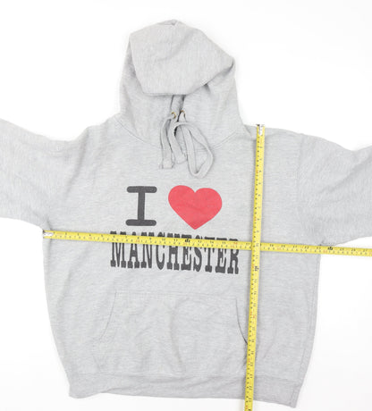 Womens UK Size L Manchester Souvenirs Grey Pullover Hoodie