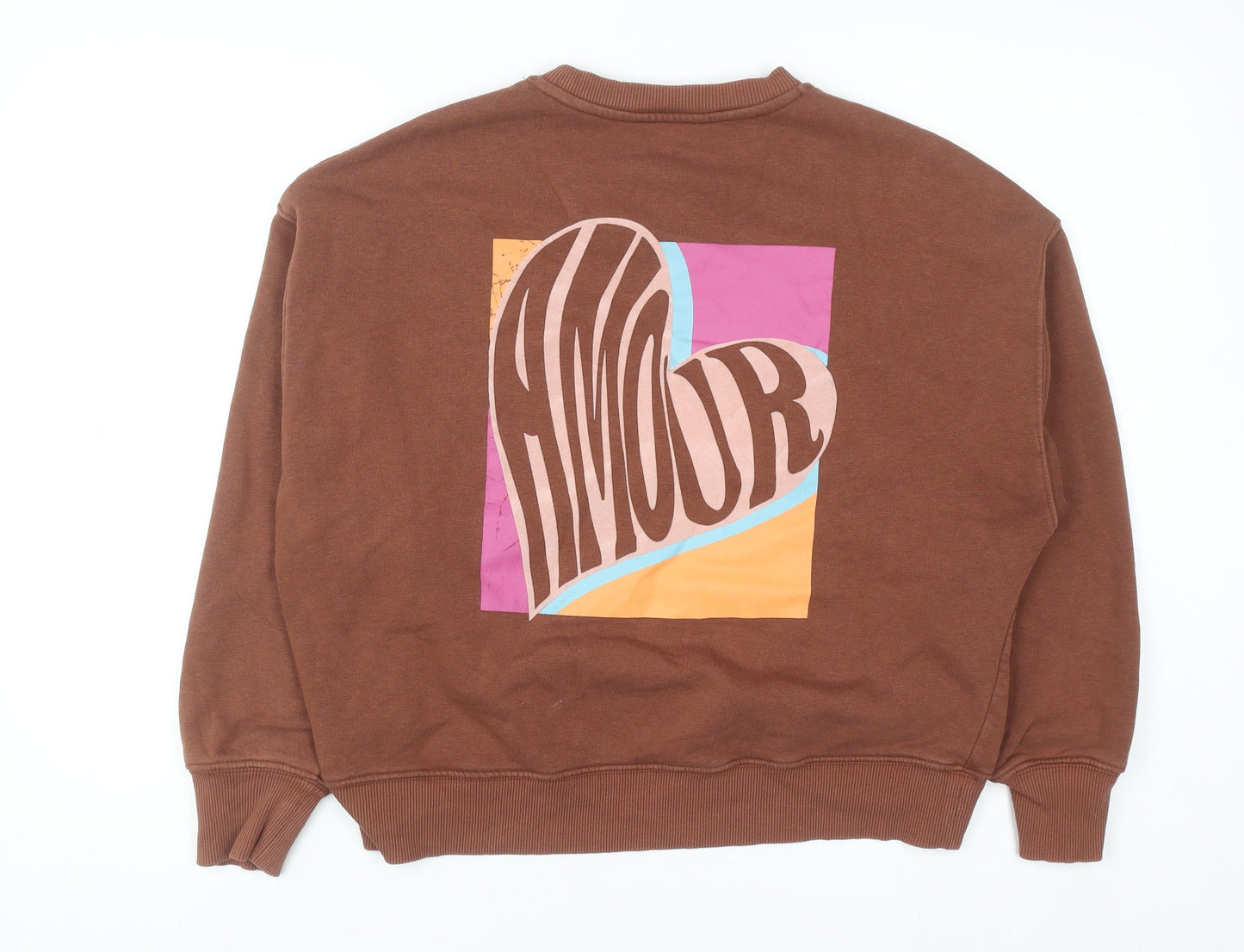 Womens UK Size S NEXT Brown Pullover Sweatshirt
