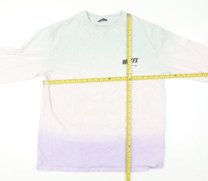 Womens UK Size S White Fox Multicoloured Pullover Sweatshirt