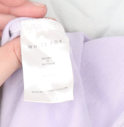 Womens UK Size S White Fox Multicoloured Pullover Sweatshirt