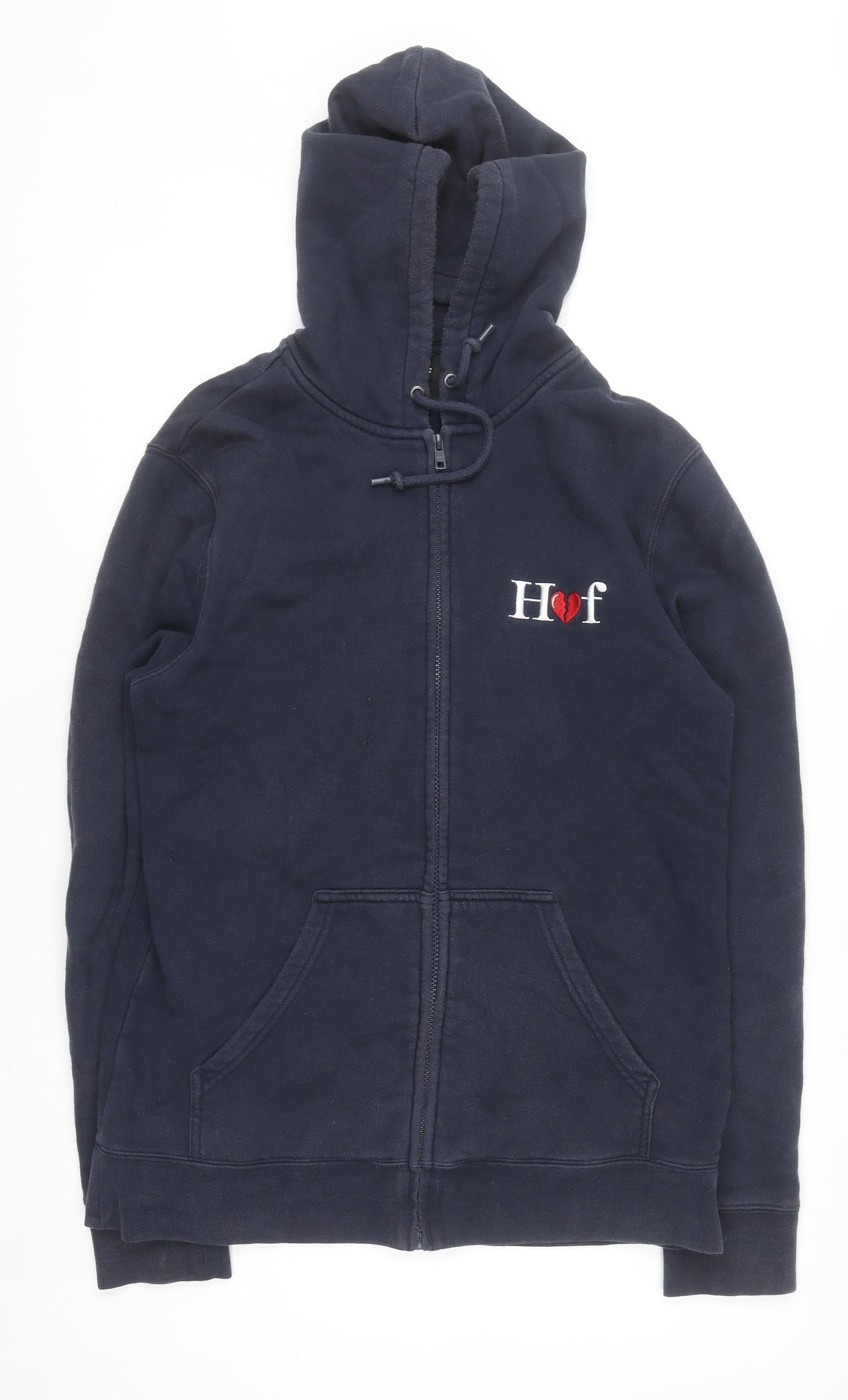 Mens UK Size M HUF Blue Full Zip Hoodie