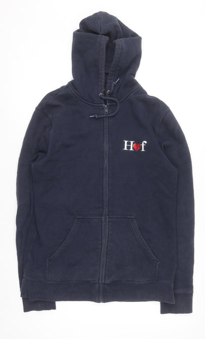 Mens UK Size M HUF Blue Full Zip Hoodie