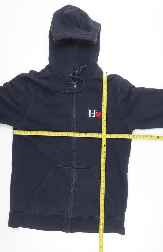 Mens UK Size M HUF Blue Full Zip Hoodie