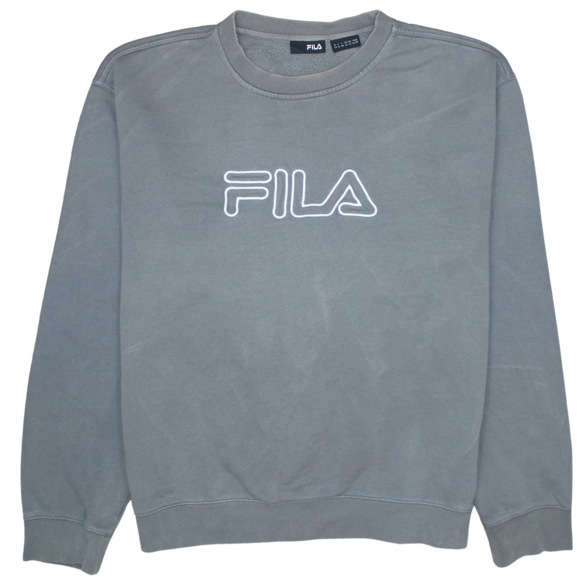 Fila Mens Grey XL Crew Neck Logo Pullover Sweatshirt