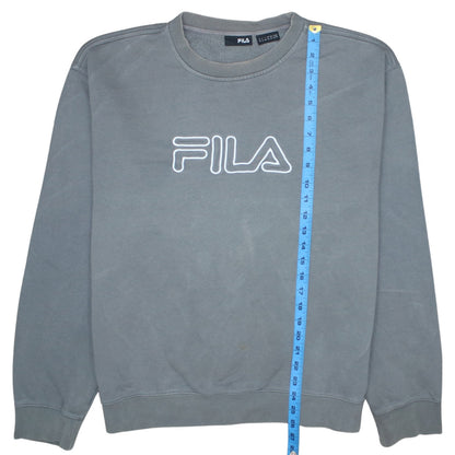 Fila Mens Grey XL Crew Neck Logo Pullover Sweatshirt