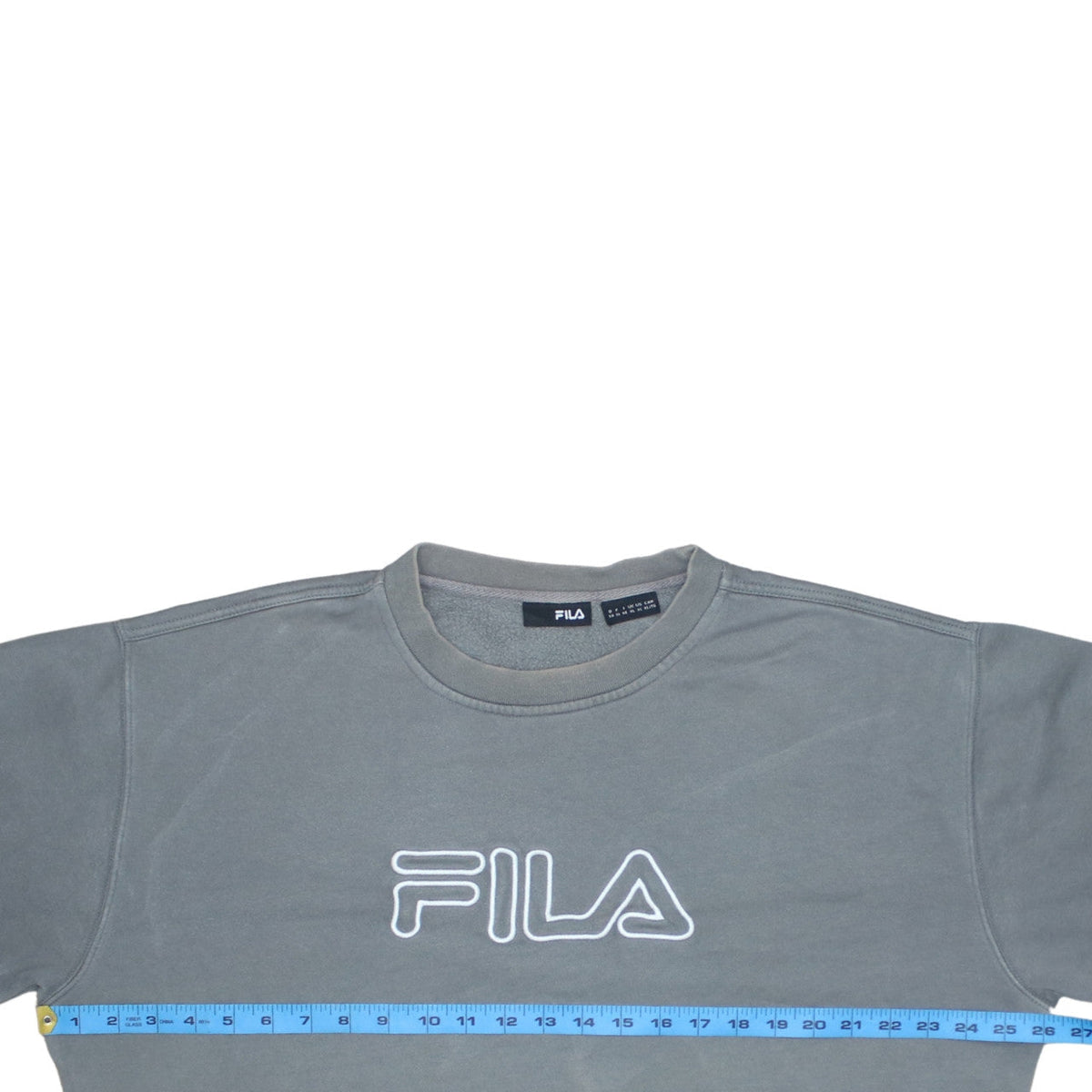Fila Mens Grey XL Crew Neck Logo Pullover Sweatshirt