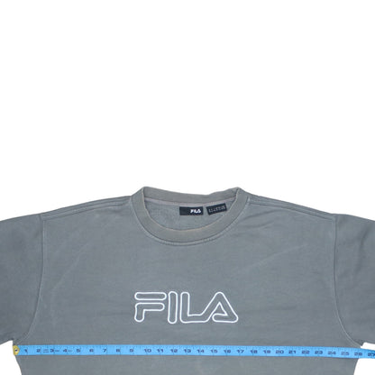 Fila Mens Grey XL Crew Neck Logo Pullover Sweatshirt