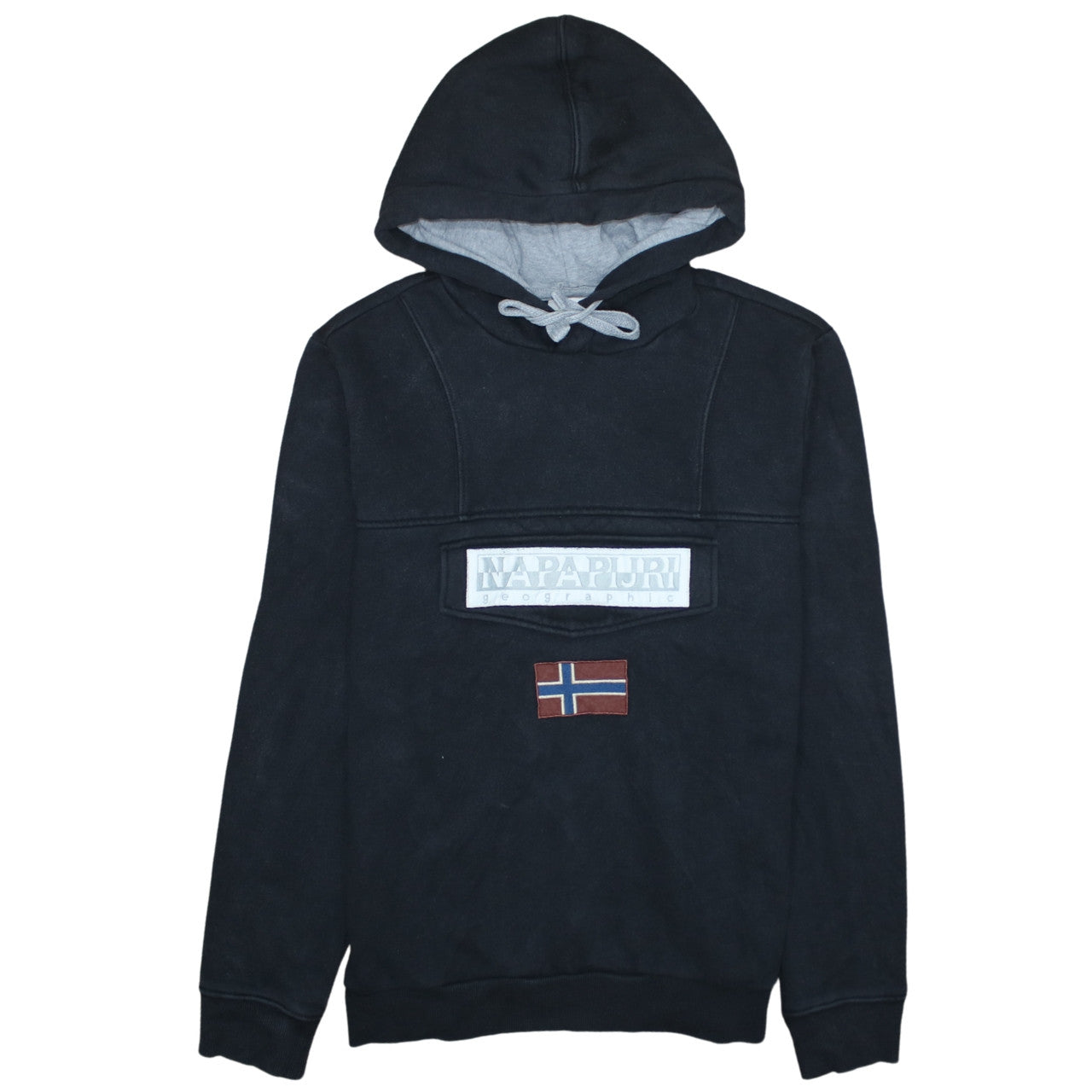 Mens UK Size M Napapijri Black Pullover Hoodie