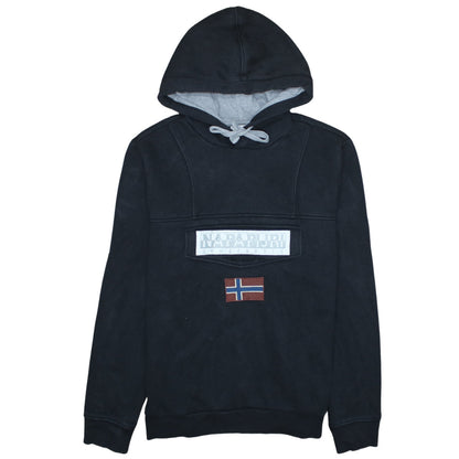 Mens UK Size M Napapijri Black Pullover Hoodie
