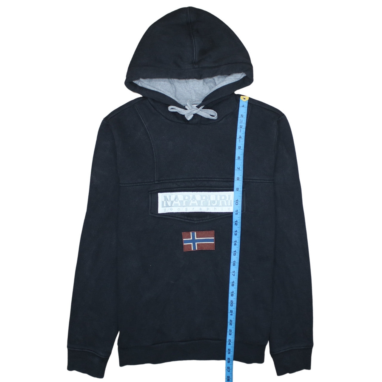 Mens UK Size M Napapijri Black Pullover Hoodie